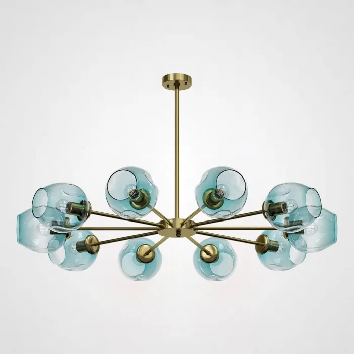Люстра на штанге MARINE B 12 lamps Gold/Blue от ImperiumLoft