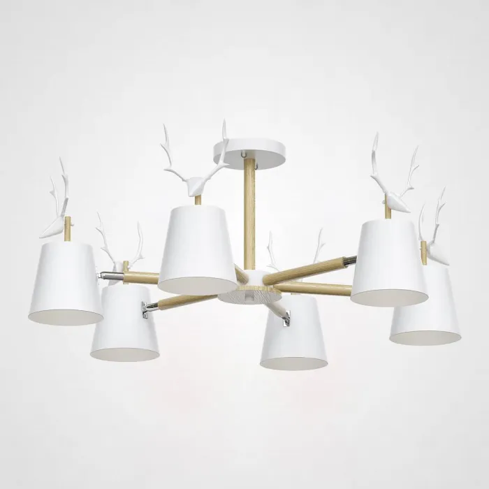 Потолочная люстра с рожками DEER B6 White от ImperiumLoft