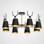 Потолочная люстра с рожками DEER B8 Black от ImperiumLoft