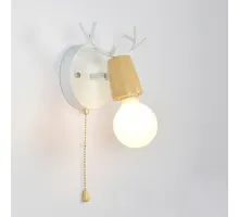 Бра с рожками DEER A SWITCH White/Light wood