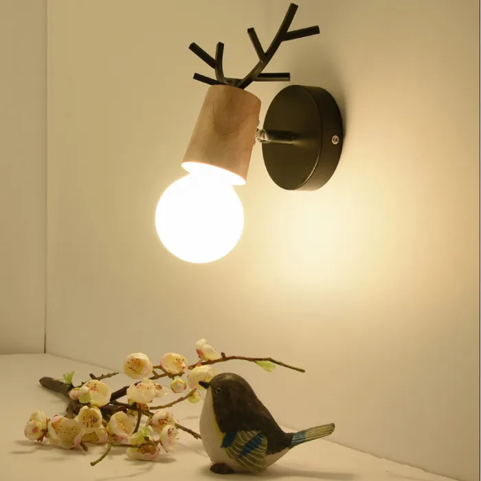 Бра с рожками DEER A Wood/Black от ImperiumLoft