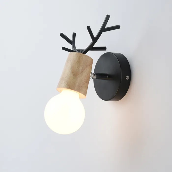 Бра с рожками DEER A Wood/Black от ImperiumLoft