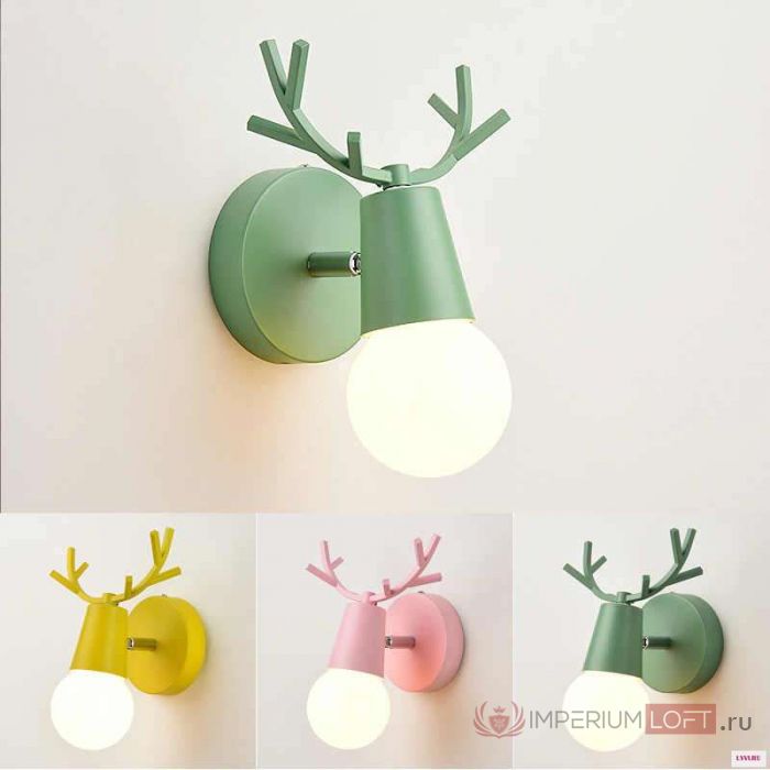 Бра DEER B Black/Light wood от ImperiumLoft