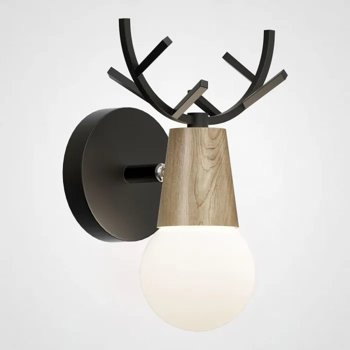 Бра с рожками DEER A Wood/Black от ImperiumLoft