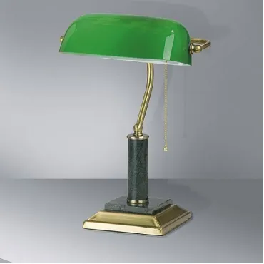 Настольная лампа офисная Vitaluce V2900 V2900/1L Цвет арматуры золото Цвет плафонов зеленый