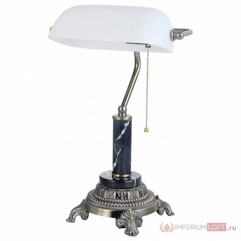 Настольная лампа офисная Vitaluce V2907 V2907/1L Цвет арматуры серебро Цвет плафонов белый от ImperiumLoft