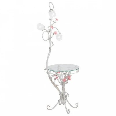 Торшер с полкой Vitaluce V1704 V1704-0/3P Цвет арматуры золото Цвет плафонов белый