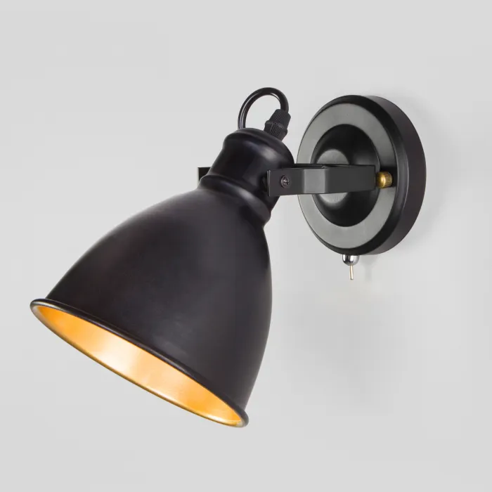 Бра Eurosvet Denley 70112/1 черный Цвет арматуры черный Цвет плафонов золото от ImperiumLoft
