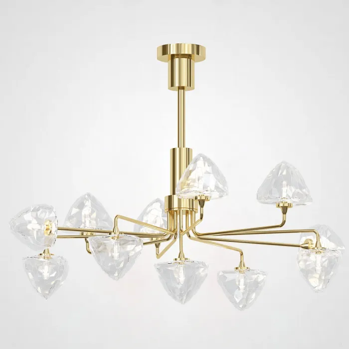 Люстра на штанге ICE 11 lamps Gold от ImperiumLoft