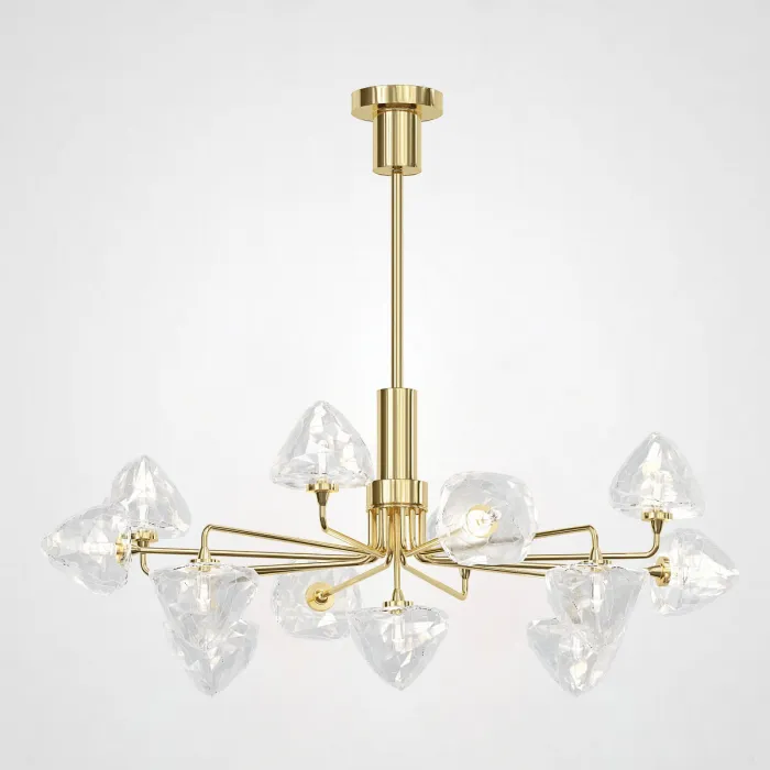 Люстра на штанге ICE 13 lamps Gold от ImperiumLoft