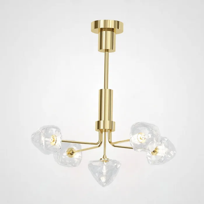 Люстра на штанге ICE 5 lamps Gold от ImperiumLoft