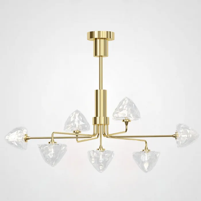Люстра на штанге ICE 7 lamps Gold от ImperiumLoft