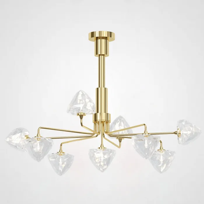 Люстра на штанге ICE 9 lamps Gold от ImperiumLoft
