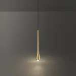Светодиодный подвесной светильник с каплевидным латунным корпусом JURIS BRASS