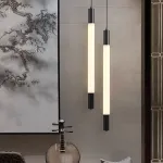 Серия светодиодных подвесных светильников в виде мраморных стержней MARBLE RACK H80 Black