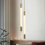 Серия светодиодных подвесных светильников в виде мраморных стержней MARBLE RACK H80 Black