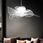 Подвесной светильник в виде цветка с лепестками из прозрачного акрила с LED подсветкой NIAS D90