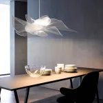 Подвесной светильник в виде цветка с лепестками из прозрачного акрила с LED подсветкой NIAS D90