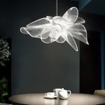 Подвесной светильник в виде цветка с лепестками из прозрачного акрила с LED подсветкой NIAS D90