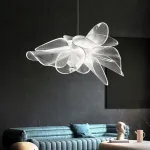 Подвесной светильник в виде цветка с лепестками из прозрачного акрила с LED подсветкой NIAS D90