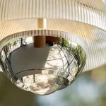 Светодиодный подвесной светильник с рифленым купольным абажуром и двумя источниками света ODLER
