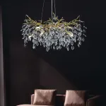 Серия люстр с подвесным декором из хрусталя на ветвистом каркасе VITUS D76 Gold от ImperiumLoft