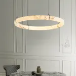 Серия светодиодных кольцевых люстр из мрамора ESTEFAN D100+80+50 от ImperiumLoft