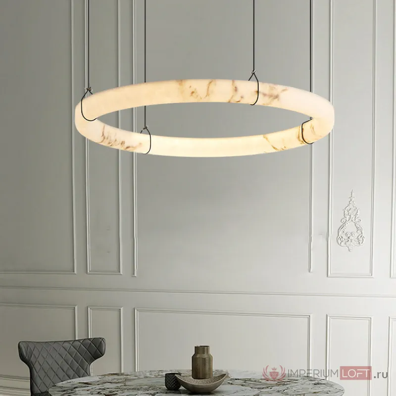 Серия светодиодных кольцевых люстр из мрамора ESTEFAN D80 от ImperiumLoft