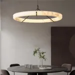 Серия светодиодных кольцевых люстр из мрамора ESTEFAN D100+80+50 от ImperiumLoft