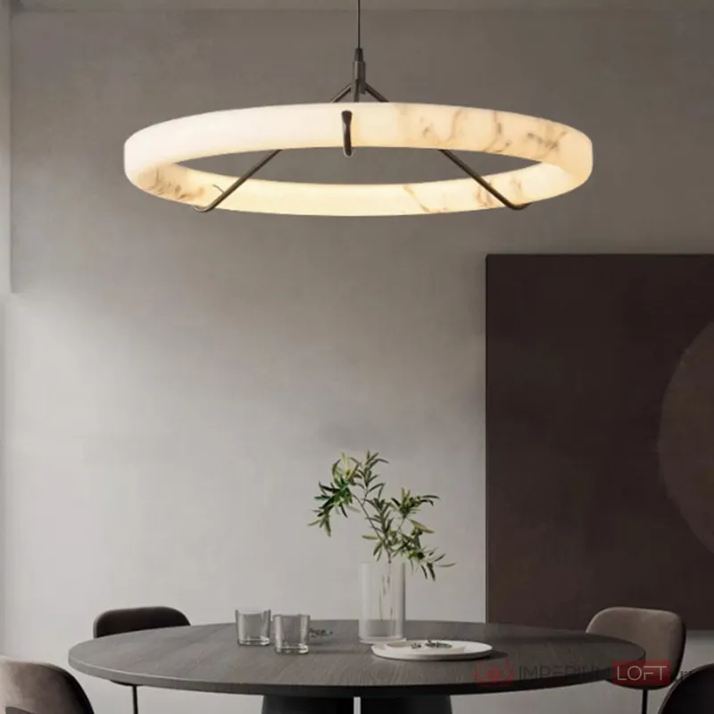 Серия светодиодных кольцевых люстр из мрамора ESTEFAN D80 от ImperiumLoft