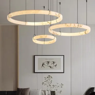 Серия светодиодных кольцевых люстр из мрамора ESTEFAN D80 от ImperiumLoft