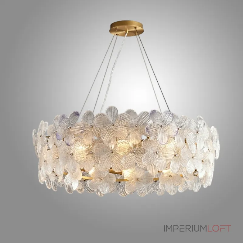 Серия люстр с цветочным декором из прозрачного и окрашенного стекла на кольцевом латунном каркасе TOTTI LUX D80 от ImperiumLoft Серия люстр с цветочным декором из прозрачного и окрашенного стекла на кольцевом латунном каркасе TOTTI LUX D80 от ImperiumLoft