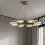 Серия светодиодных кольцевых люстр с плафонами из кракелированного стекла CRISPIN R D80 Transparent от ImperiumLoft