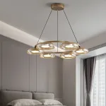 Серия светодиодных кольцевых люстр с плафонами из кракелированного стекла CRISPIN R D80 Transparent от ImperiumLoft