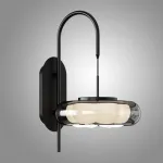 Настенный светодиодный светильник с белым матовым рассеивателем в форме цветка внутри открытого плафона из дымчатого стекла NOA WALL от ImperiumLoft