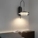 Настенный светодиодный светильник с белым матовым рассеивателем в форме цветка внутри открытого плафона из дымчатого стекла NOA WALL от ImperiumLoft