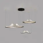 Серия кольцевых люстр с LED-подсветкой по внешнему контуру и фигурным рассеивателем с точечной гравировкой внутри OSMO D40+60+80 от ImperiumLoft