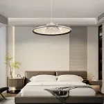 Серия кольцевых люстр с LED-подсветкой по внешнему контуру и фигурным рассеивателем с точечной гравировкой внутри OSMO D40+60+80 от ImperiumLoft