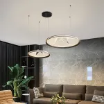Серия кольцевых люстр с LED-подсветкой по внешнему контуру и фигурным рассеивателем с точечной гравировкой внутри OSMO D40+60+80 от ImperiumLoft