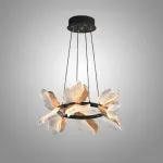 Серия кольцевых люстр с плафонами в виде прозрачных листьев с LED подсветкой AUBREY RING D50 от ImperiumLoft