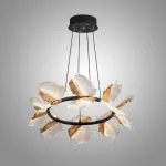 Серия кольцевых люстр с плафонами в виде прозрачных листьев с LED подсветкой AUBREY RING D60 от ImperiumLoft