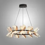 Серия кольцевых люстр с плафонами в виде прозрачных листьев с LED подсветкой AUBREY RING D80 от ImperiumLoft