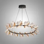 Серия кольцевых люстр с плафонами в виде прозрачных листьев с LED подсветкой AUBREY RING D100 от ImperiumLoft
