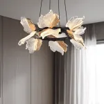 Серия кольцевых люстр с плафонами в виде прозрачных листьев с LED подсветкой AUBREY RING D60+100 от ImperiumLoft