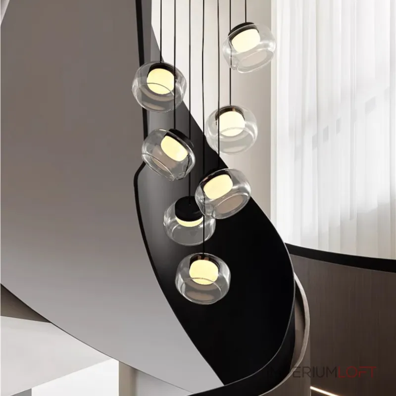 Серия светильников с мраморным рассеивателем внутри стеклянного плафона на ассиметричном подвесе DORIAN ONE L1 от ImperiumLoft Серия светильников с мраморным рассеивателем внутри стеклянного плафона на ассиметричном подвесе DORIAN ONE L1 от ImperiumLoft