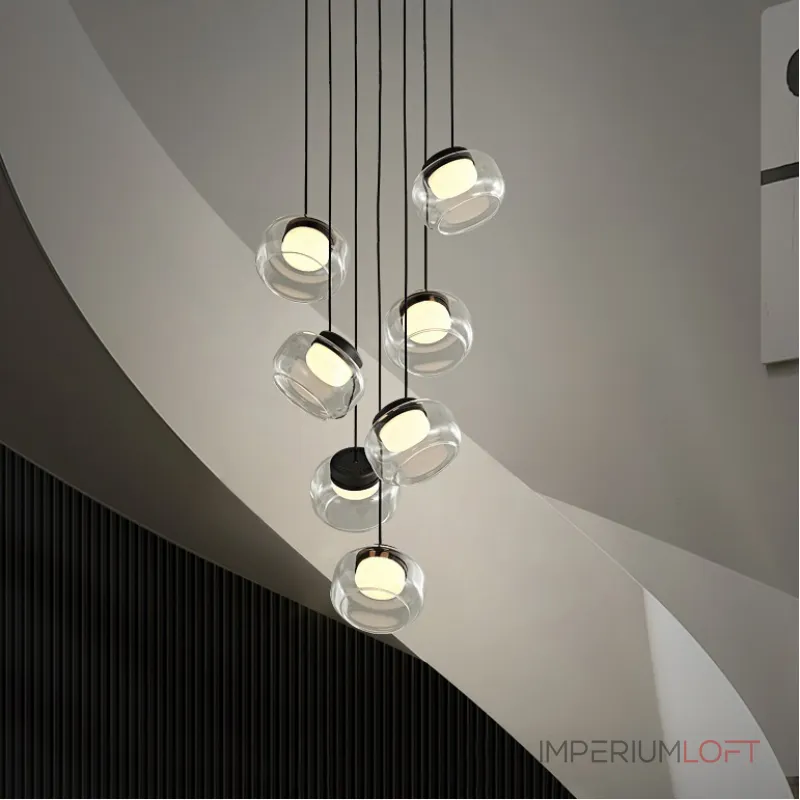 Серия светильников с мраморным рассеивателем внутри стеклянного плафона на ассиметричном подвесе DORIAN ONE L1 от ImperiumLoft Серия светильников с мраморным рассеивателем внутри стеклянного плафона на ассиметричном подвесе DORIAN ONE L1 от ImperiumLoft