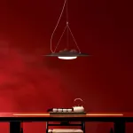 Серия светодиодных подвесных светильников с «холмистым» рельефом на корпусе из высококачественной древесины VILLEM D50 Dark Brown