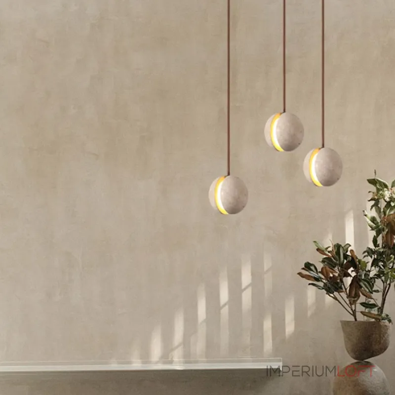 Подвесной светильник с составным плафоном из двух травертиновых полусфер POVL SPLIT от ImperiumLoft Подвесной светильник с составным плафоном из двух травертиновых полусфер POVL SPLIT от ImperiumLoft