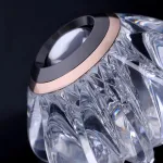 Серия светодиодных подвесных светильников с фигурным прозрачным плафоном и лифтовой регулировкой высоты с лифтом GRAMMA Gold с лифтом и бесконтактным переключением от ImperiumLoft