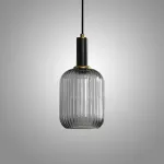 Серия подвесных светильников с рельефными плафонами из дымчатого стекла IRIS BLACK D15 от ImperiumLoft